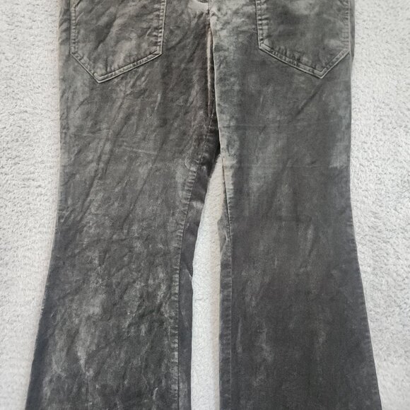 Maeve Anthropologie Womens Pants Size 8 Flare Green Pockets Cotton Blend Velvet - Picture 4 of 14